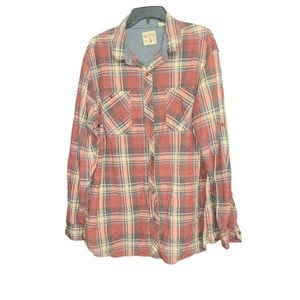 mens Redhead Plaid Button Down Long Sleeve Shirt Size XL